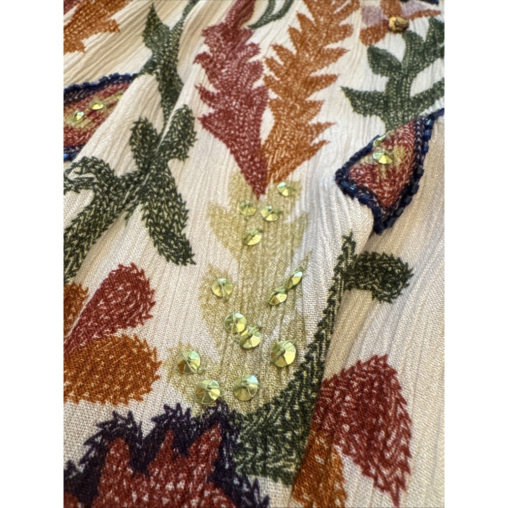 Soft Surroundings Small Boho Colorful Embellished Sequin Maxi Skirt Earthy NWOT - Picture 5 of 9